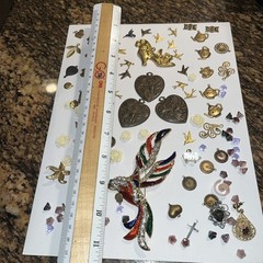 Vintage VICTORIAN CRAFTS JEWELRY Parts Glass Steampunk Metals Rhinestones Lot D