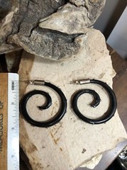 Tribal 925 Sterling Silver Large Swirl Stud Unisex Adult Earrings 14g