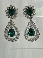 Beautiful Art Deco Rhinestone Emerald Drop Earrings For Any Occasion