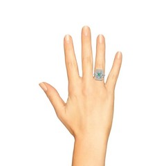 2.84Ct Art Deco Style Green Lab Created Emerald & Diamond 14K White Gold FN Ring