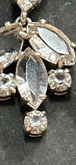 Vintage Clear Rhinestone Chandelier Drop Earrings Silver Tone Bridal Prom