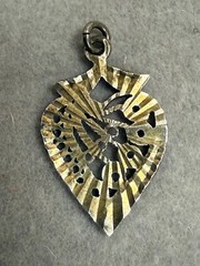Vintage Beautiful Gold Tone Cutout Filigree Sunburst Charm Pendant Gift For Her