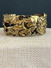 ERNENDES BRAZIL MODERNIST ARTISAN SIGNED BRUTALIST CUFF BRACELET