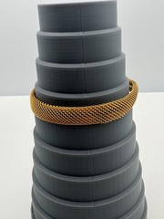 Vintage Mesh Bracelet Gold Tone Milanesi Wrap Raw Green Chip Stone