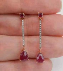 Pear Cut Lab Created Diamond Christmas Special Gift Earring Yellow Gold Finish