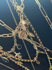 Jewelry lot Gold Tone Estate Finds Vtg To Now Necklaces Chains Bracelets Fashion