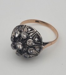 RARE Antique ESTATE 18K Band Sterling Top Spinel Stone Victorian Era Ring Sz 5.5