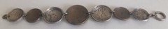 vintage folk art bracelet—coins from 1911 to 1945—four are Australia .925 silver