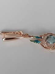 Vintage 1990-s 14 Ct Rolled Gold Aquamarine Zircons Earrings – Hallmarked 585 RG