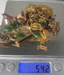 Victorian Edwardian 2 Deco Gold Fill/Plated Wear Repair Craft Scrap Jewelry Lot