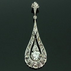 2Ct Art Deco Style Lab Created Diamond Engagement Gift 14K White Gold FN Pendant