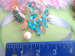 Statement LARGE Brooch BIRDS Large Rhinestone Crystal Enamel NEW