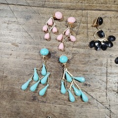 Vintage Hong Kong Plastic Clip Earrings LOT Retro Groovy Mod Funky 70’s Dangle