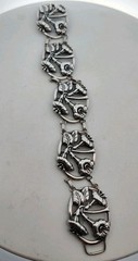 Vintage or Antique Danecraft CFO Sterling Silver Trumpet Flower Design Bracelet