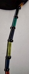Vintage Tube Glass Bead Necklace Colorful 31″ 2.1mm Wide Beads Very Light Weight