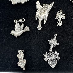 Vintage Now LOT 14 Silver Tone Pewter Pendants Charms Craft Wear Jewelry