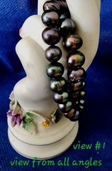 LUMINOUS PEARL 2 BRACELETS W./SHADES OF PURPLE, GREEN, BLUE & LAVENDER (Stretch)