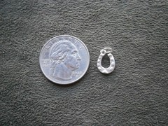 TINY Lucky Horseshoe Vintage Shiny Sterling Silver Bracelet Charm Pendant