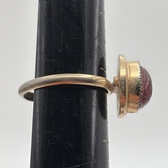 Vintage Scarab Egyptian Red 12k Gold Filled Adjustable Ring