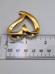 Vintage Trifari Open Heart Brooch Gold Tone 1.5″ Wide USA Seller