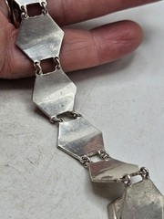Vintage China Export Sterling Silver Panel Bracelet. Signed China, Sterling,