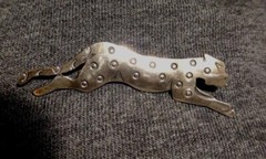 Vintage Sterling Leopard Pin Brooch Signed Dated J2