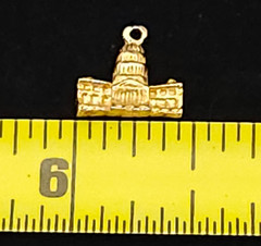 Vintage United States Capitol Building Pendant US American Gold Tone