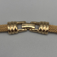 Vintage Swarovski Gold Tone Pavé Crystal Twist Mesh Necklace 18″ Signed