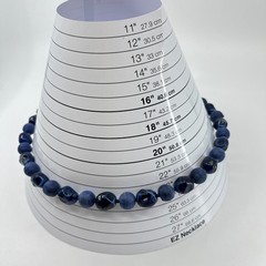 VTG Blue Venetian Style Glass Beaded Necklace Boho Felted Fabric Retro Indigo