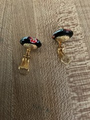 Stunning vintage Italy murano Millefiori art glass clip earrings