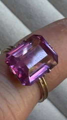 Vintage USSR Soviet 875 Sterling Silver Ring with Sapphire for Women 5.5
