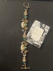 VTG LATR 2GO Glamour Puss Cat Enamel Charm Bracelet 8”