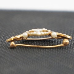 Antique Crown Brooch 14k Yellow Gold Seed Pearl Vintage Excellent 4g 1.125″