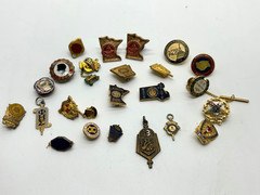 Large Lot of 25 Antique & Vintage High School Award Pins & Various Others