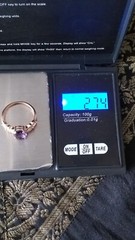 Vintage 1990-s 14 Ct Rolled Gold Amethyst Ring Size UK P US 7 1/2 – Hallmarked!