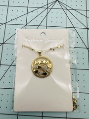 Love Mom Hearts Pendant And Necklace 18”-20” Mom Gift Metal Gold Tone New