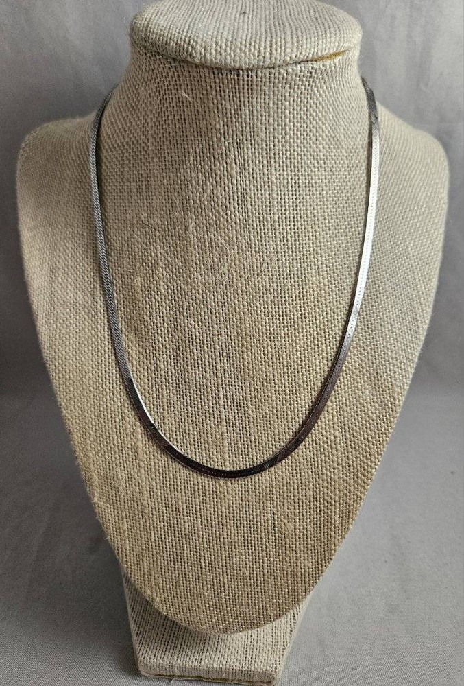 Vintage Danecraft Sterling Silver Herringbone Chain 16” Stamped Italy 925
