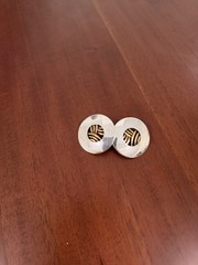 Earrings By Modernist Artisan BRUCE TESCHNER Sterling Silver Mixed Metals