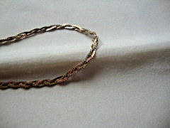VINTAGE BRAIDED TRI-TONE FINE 0.5MM SNAKE STERLING SILVER STAMP ITALY 925 CHAIN