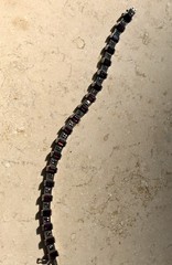 ❤️✨VINTAGE Sterling Silver EMERALD CUT GARNET & MARCASITE ESTATE Tennis Bracelet