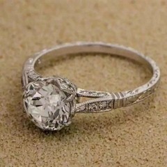 2.20Ct Art Deco Style Lab Created Diamond Engagement 14K White Gold Finish Ring