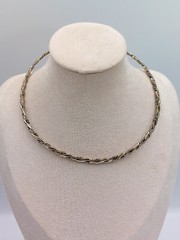Braided Twisted Neck Wire Collar Silver Plated Brass Vintage