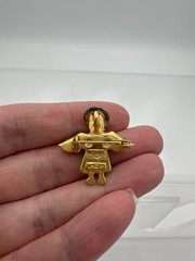 Vintage D.M. © 95 Gold Tone Angel Pin Brooch – Mixed Metal Wings & Halo