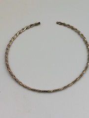 Braided Twisted Neck Wire Collar Silver Plated Brass Vintage