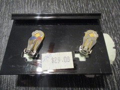 Vintage Designer Artisan Signed Jeff Lieb Crystal 3D Rose 1-5/8″ Clip Earrings!