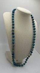 Vintage Blue Beaded Necklace 21 in Costume Jewelry Fashion