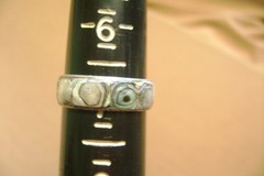 VINTAGE .925 STERLING SILVER HECHO MEXICO ABALONE SIZE 7 RING UNISEX BAND