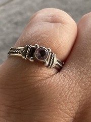 925 Sterling Silver Ring Amethyst Vintage Women Size 6.5