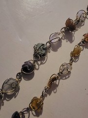 Vintage 1960’s Wire Wrapped Natural Semi-Precious Stones Necklace
