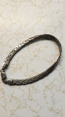 Vintage Sterling Silver Woven Bracelet Stamped Italy 7 Inches